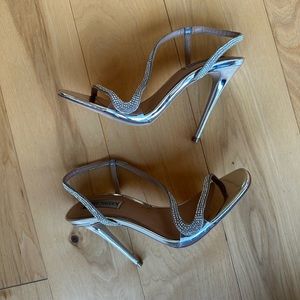 Silver Sparkling Rhinestone Heels